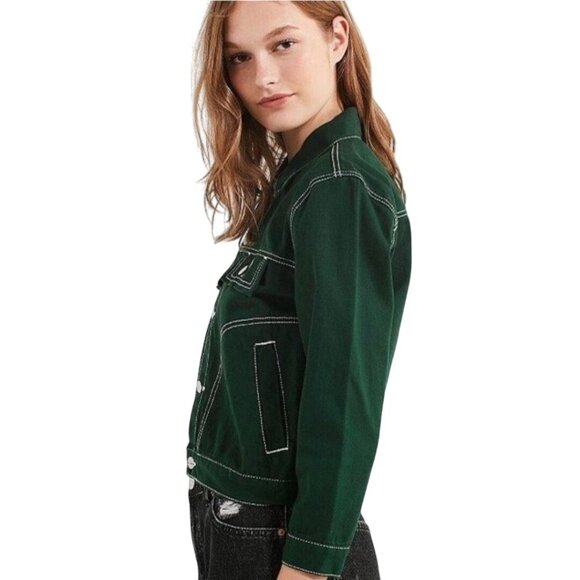 Unif NWT Denim Jacket Holy Green 3/4 Sleeve ASO TV 911/ Scream/The Fosters SizeS - Picture 8 of 16